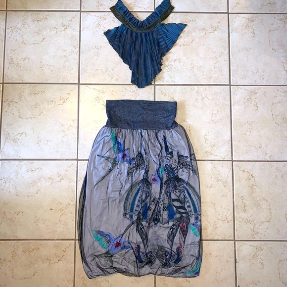 NWT Dress/Skirt combo comes with collar in the colour BLUE - Picture 7 of 16